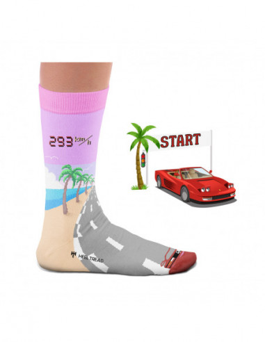 HEEL TREAD Chaussettes OutRun - Cars & Vibes