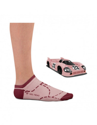 HEEL TREAD Porsche 917 Rosa Schwein Niedrige Socken - Cars & Vibes